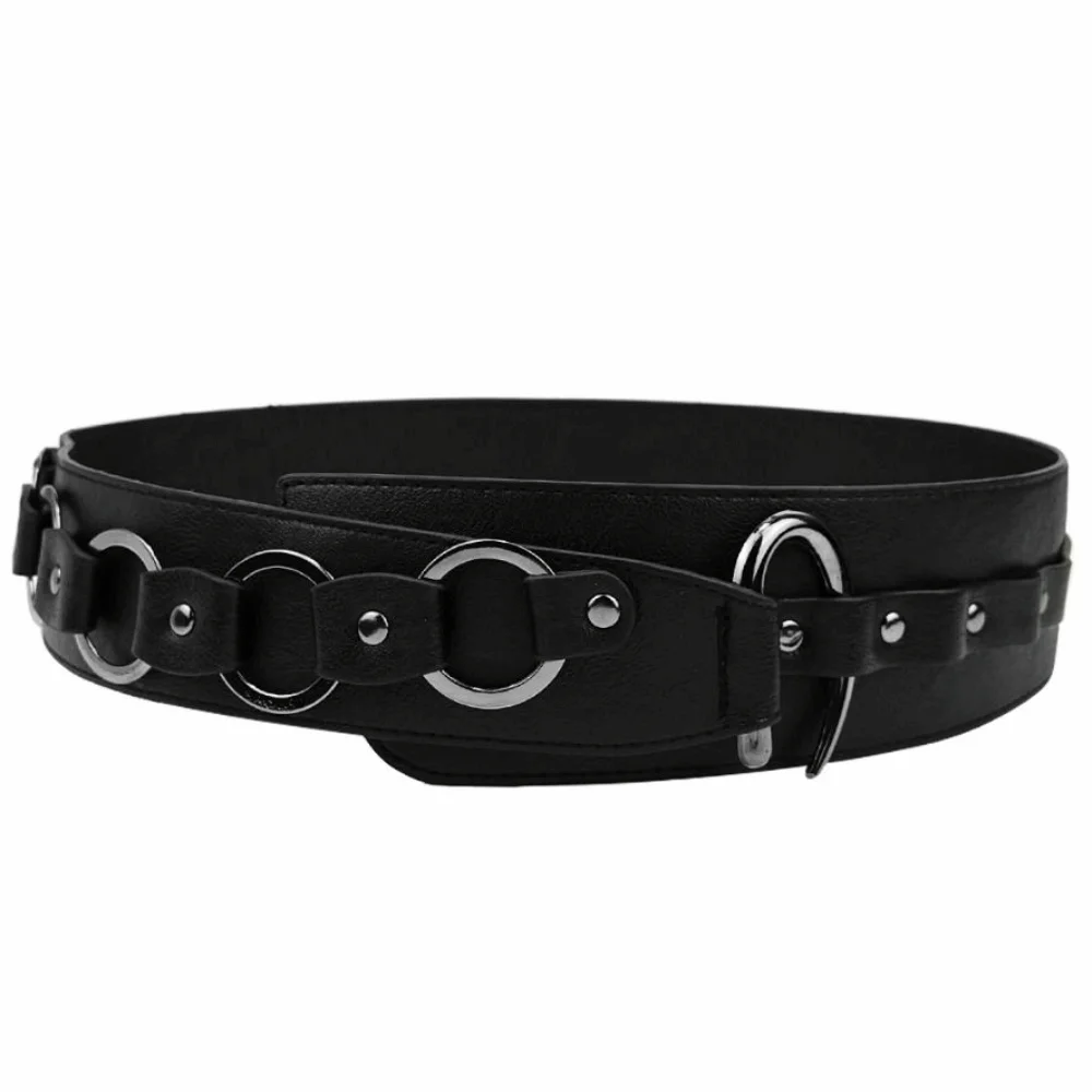 새로운 빈티지 펑크 벨트 인조 가죽 다용도 패션 벨트 합금 체인 벨트 축제