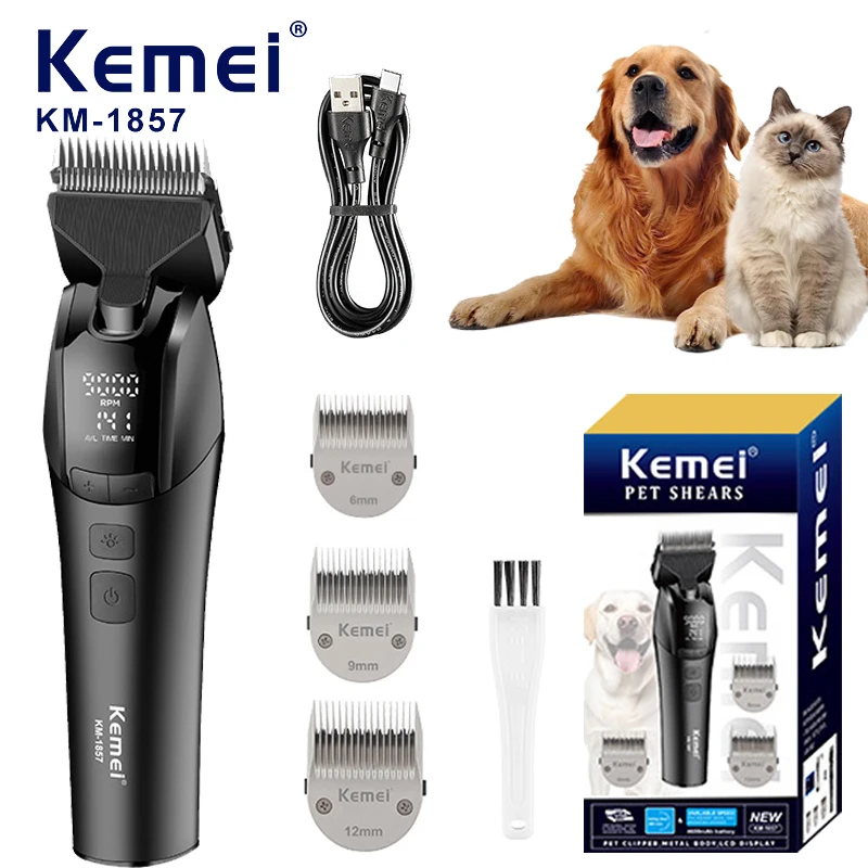 Dog Clippers for Grooming for Thick Heavy Coats Low Noise Rechargeable Waterproof Pet Shaver with Stainless for Dogs and Animals