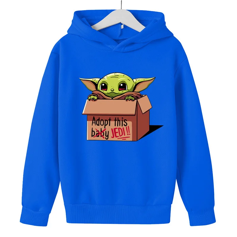 Cute Yoda Baby Printed Hoodies Kids  Daily Comfortable Girls Boys Children Sweatshirts Long Sleeve Autumn Winter Clothes