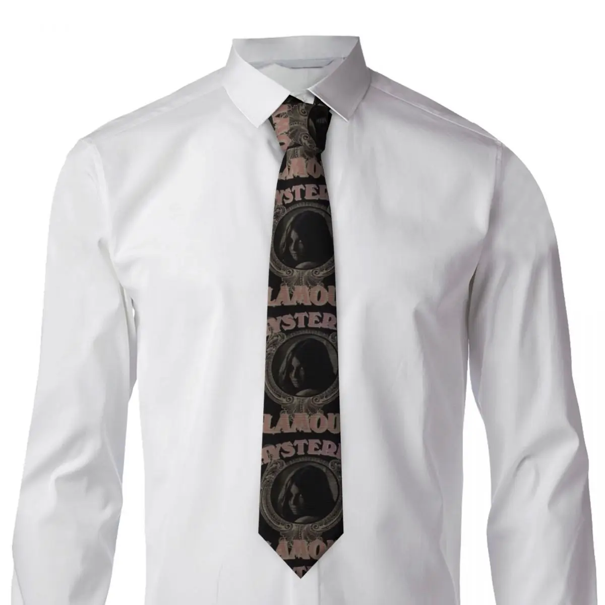 Hysteric Glamour American Retro (4) Necktie for Men Silk Polyester Slim Neck Ties Party Business Tie Casual Gravatas