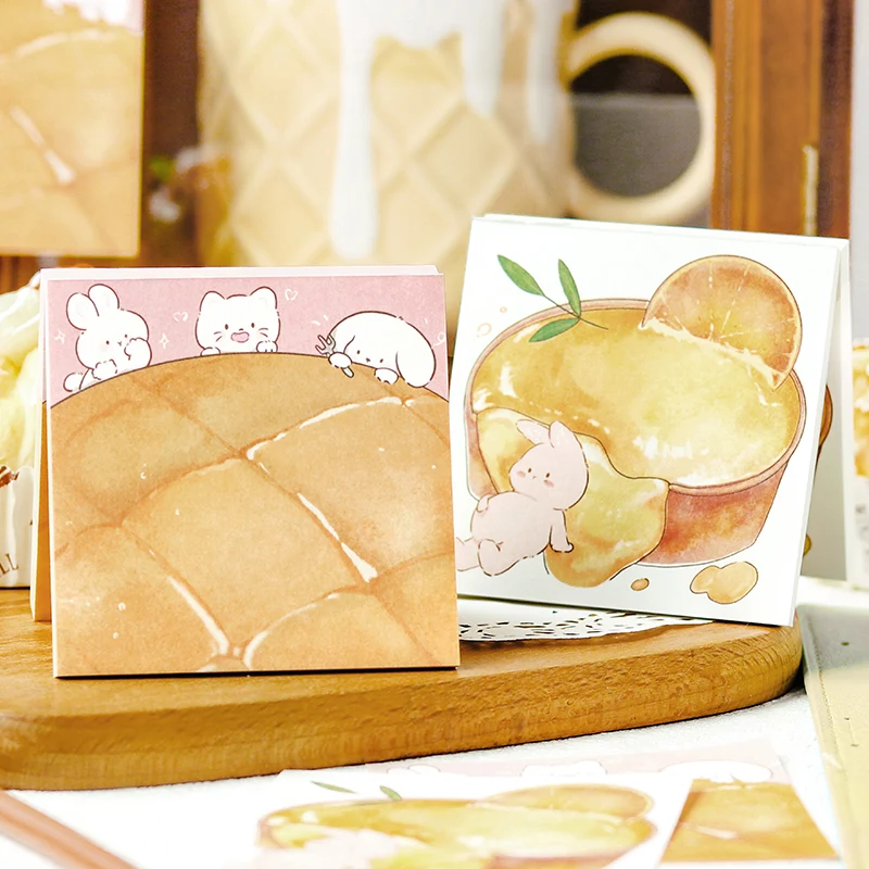 100Sheets Cute Bread Memo pad Decoration Scrapbooking Diary Album Message Notes Paper Notepad Stationery