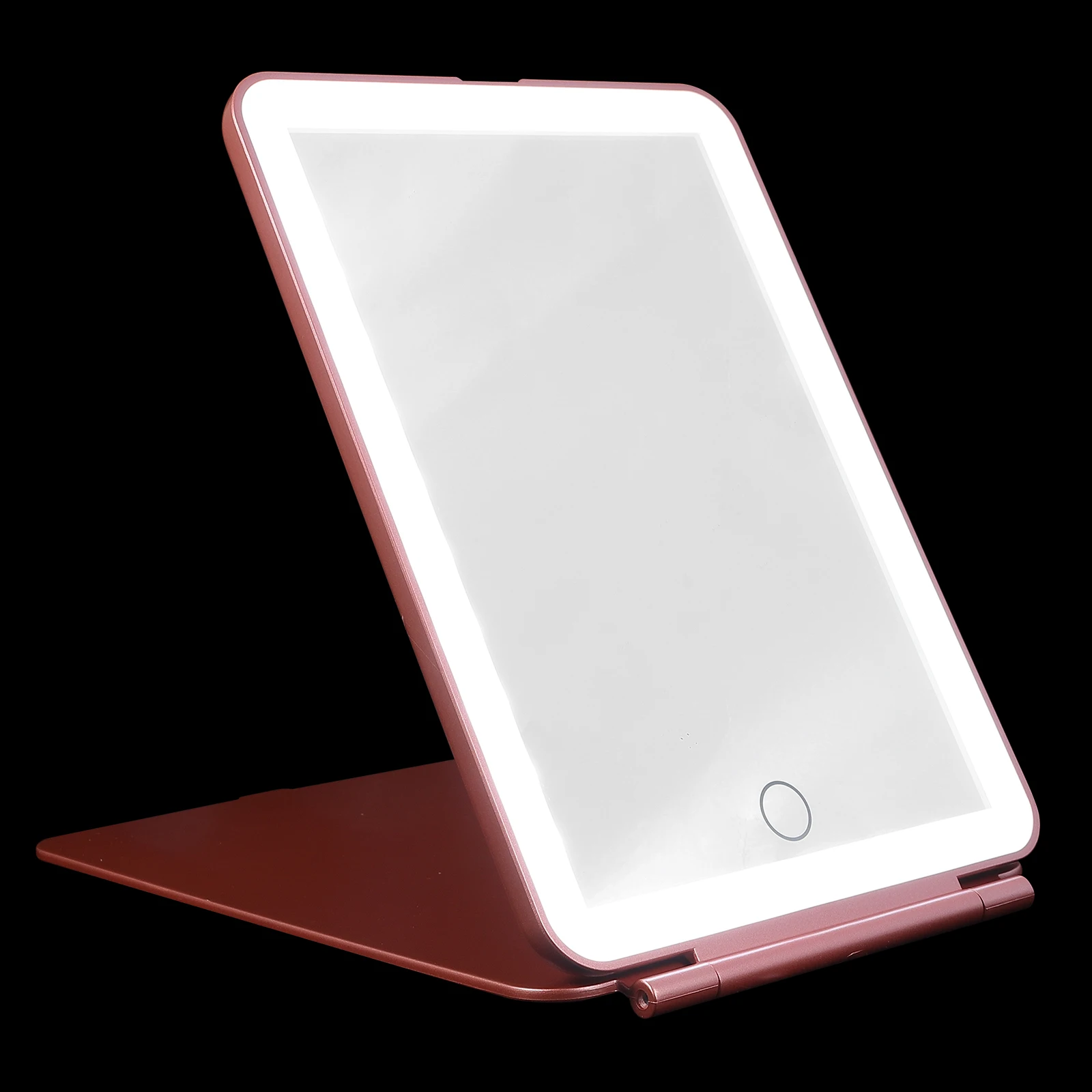 

1set Pink 19 35x13x1 37cm Portable Foldable LED Light Makeup Mirror Rechargeable Travel Women Mirror High Definition