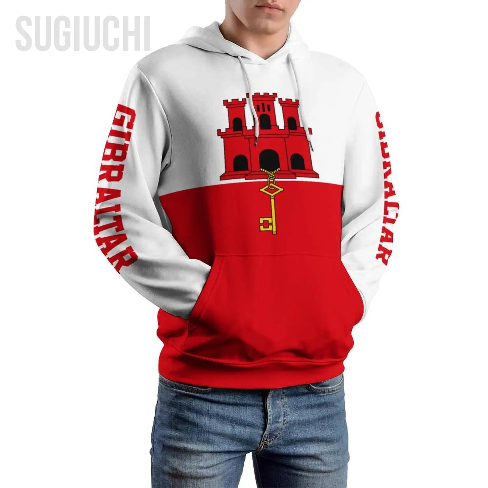 

Unisex 3D Hoodie Gibraltar Flag Men Women Polyester Harajuku Sweatshirt Pullover Hoodies Casual Cool