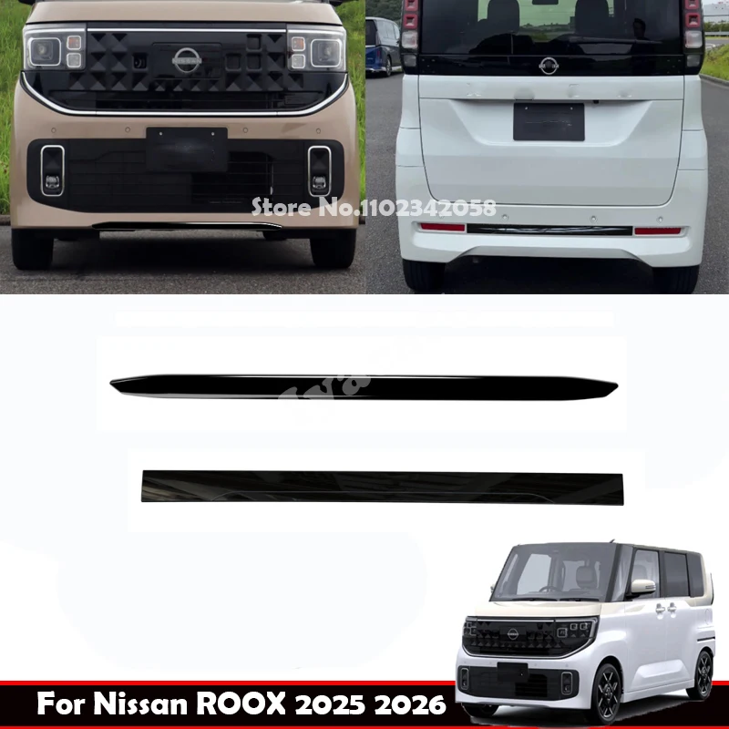 

Для Nissan ROOX 2025 2026: хромированные черные накладки на передний и задний бампер, нижние спойлеры, защитные накладки, аксессуары