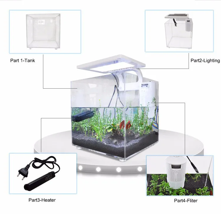 Mini Acrylic (25*25*25cm) Sales for Set With Lighting,filter System Marina Aquarium Fish tank 15L