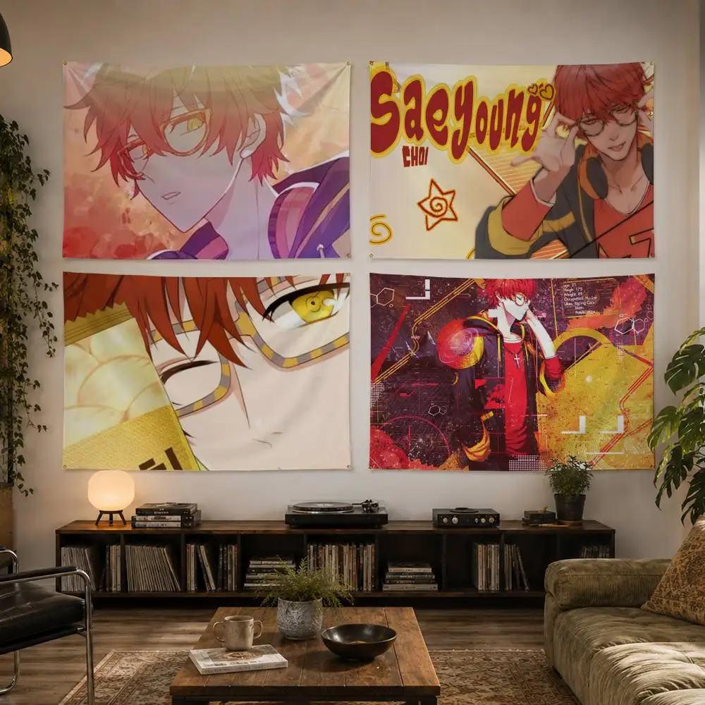 

Anime Mystic Messenger Game 707 Flag Digital Printing Banner for Garage Wall Out Door Decoration