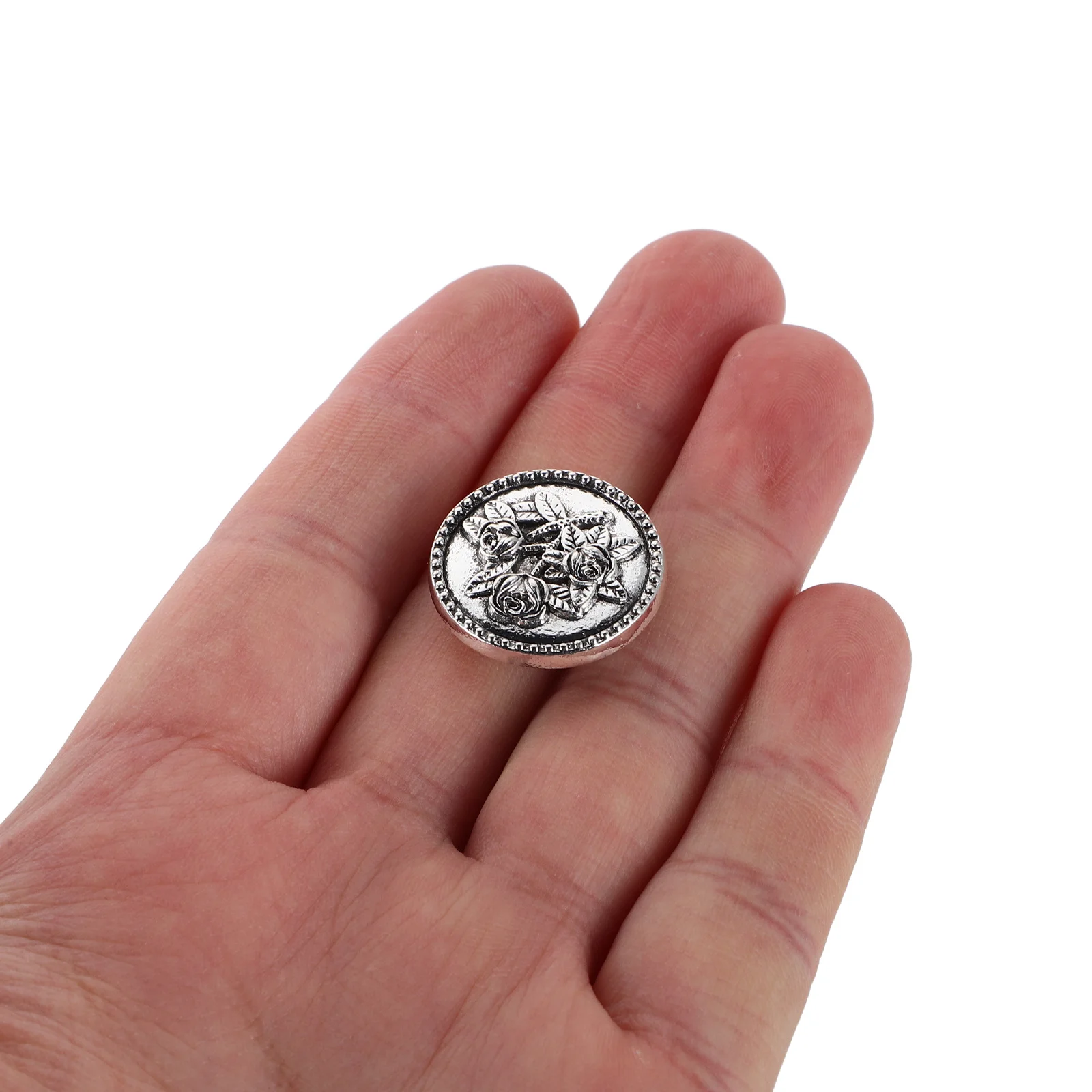 

2pcs Shirt Button Covers Vintage Rose Pattern Decorative Cufflinks For Formal Wear Button Cover Clips Stylish Dress Accessories