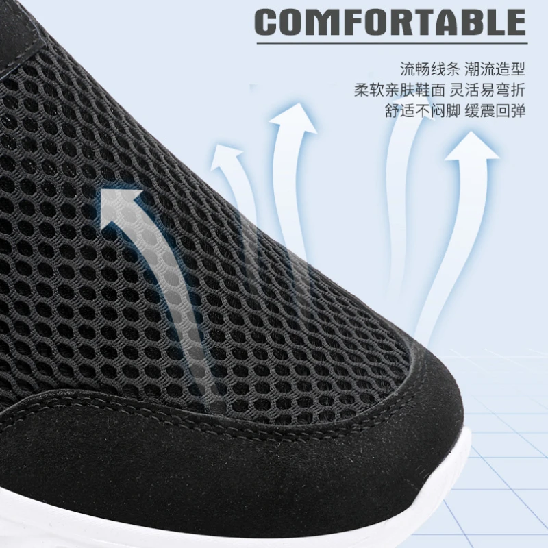 Men Casual Sneakers Lightweight Mesh Slip on Flats Vulcanized Shoes Summer Breathable Spring Shoes for Men Masculino Wholesale