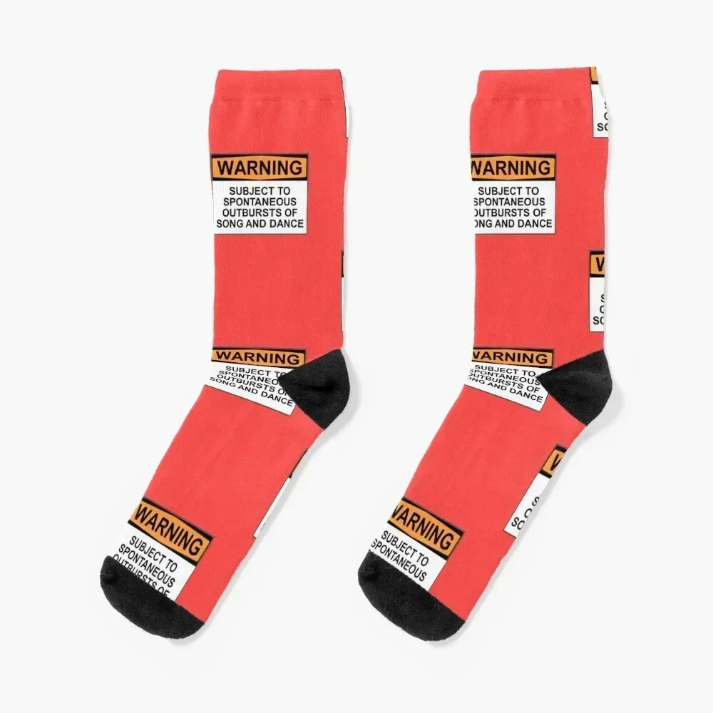 WARNING: SUBJECT TO SPONTANEOUS OUTBURSTS OF SONG AND DANCE Socks Soccer soccer anti-slip anti-slip Woman Socks Men's