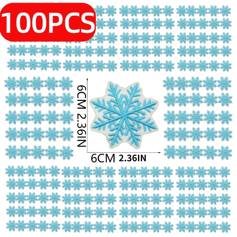 10/50/100PCS Set Christmas Theme Embroidery Cloth Sticker Bag Clothes Decoration Snowflake Bell Patch Sticker Gift Ironing Patch