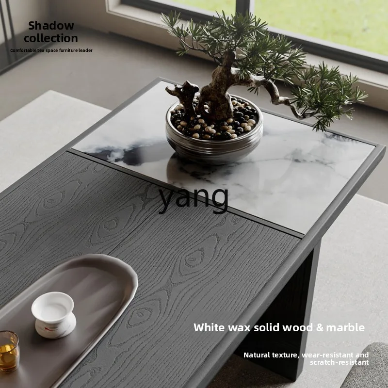 Ltt solid wood marble tea table automatic water tea table home living room office