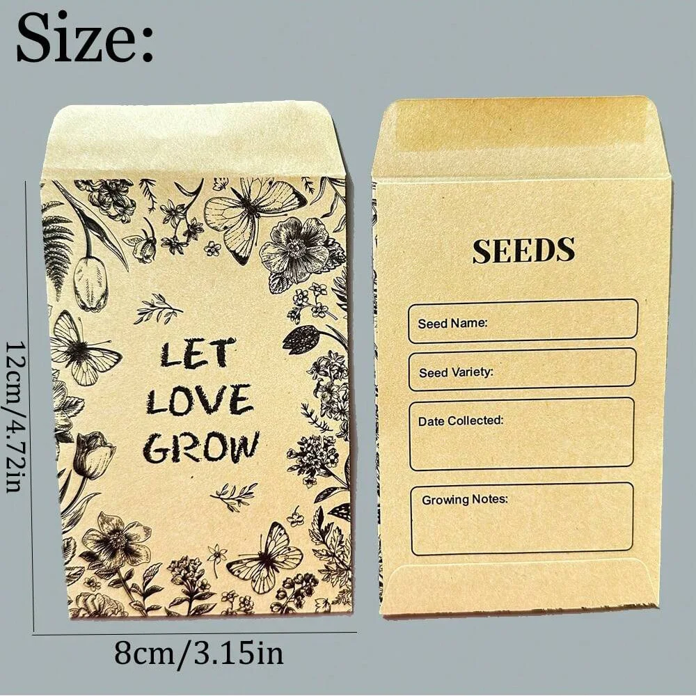 10/100/200 قطعة مغلفات البذور السائبة 3.15x4.72 في عبوات البذور المغلفات ذاتية اللصق ورقة كبيرة عملة المغلفات البذور القابلة للإغلاق