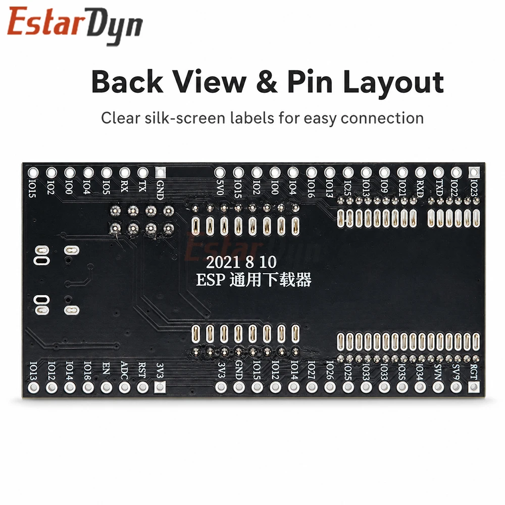 Estardyn ESP8266 ESP32 Programmer Downloader Burner Test Socket for ESP-01 ESP01S ESP12