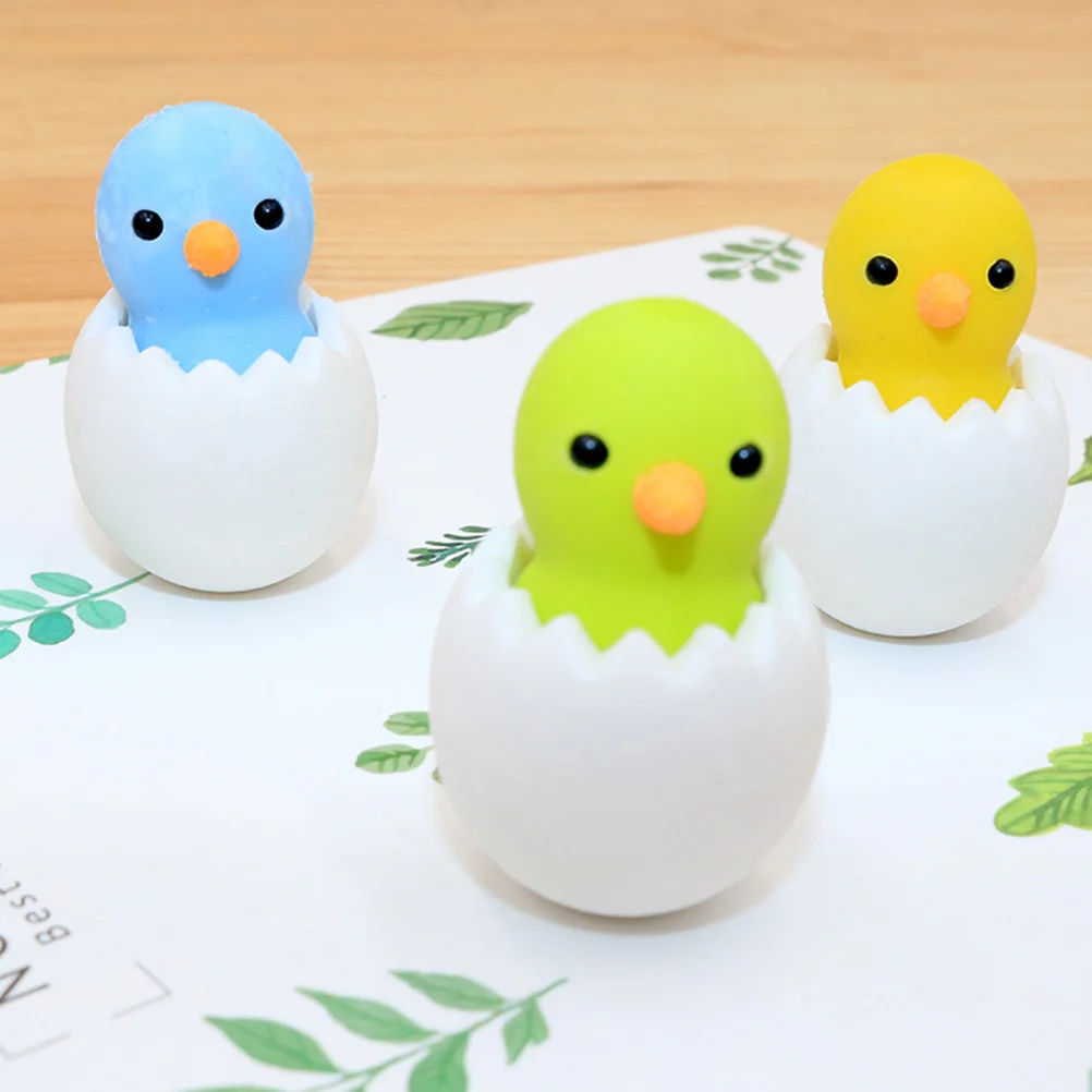 

18pcs Mini Chick Fun Animal For Soft Wear-Resistant Pencil School Supplies Cute Eraser Bulk Household Student Accessories