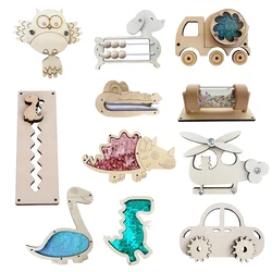Wood Busy Board DIY Accessories Baby Activity Fine Motor Skills Learning Games Montessori Sensory Toys Early Education Busyboard