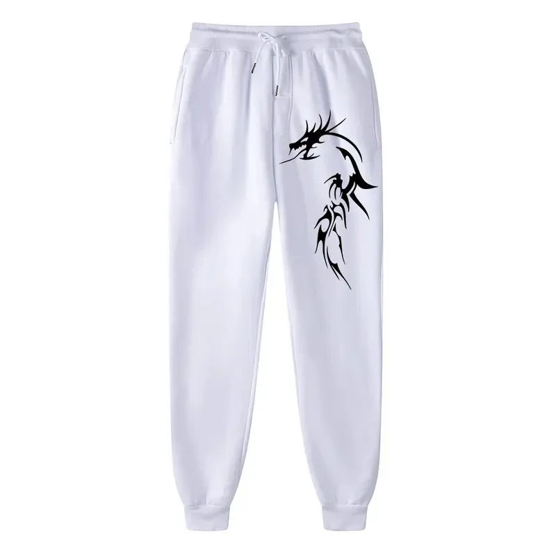 

Мужские винтажные брюки на шнурке, спортивные штаны с принтом дракона, модные брюки, брюки в стиле хип-хоп, удобные свободные трендовые брюки унисекс