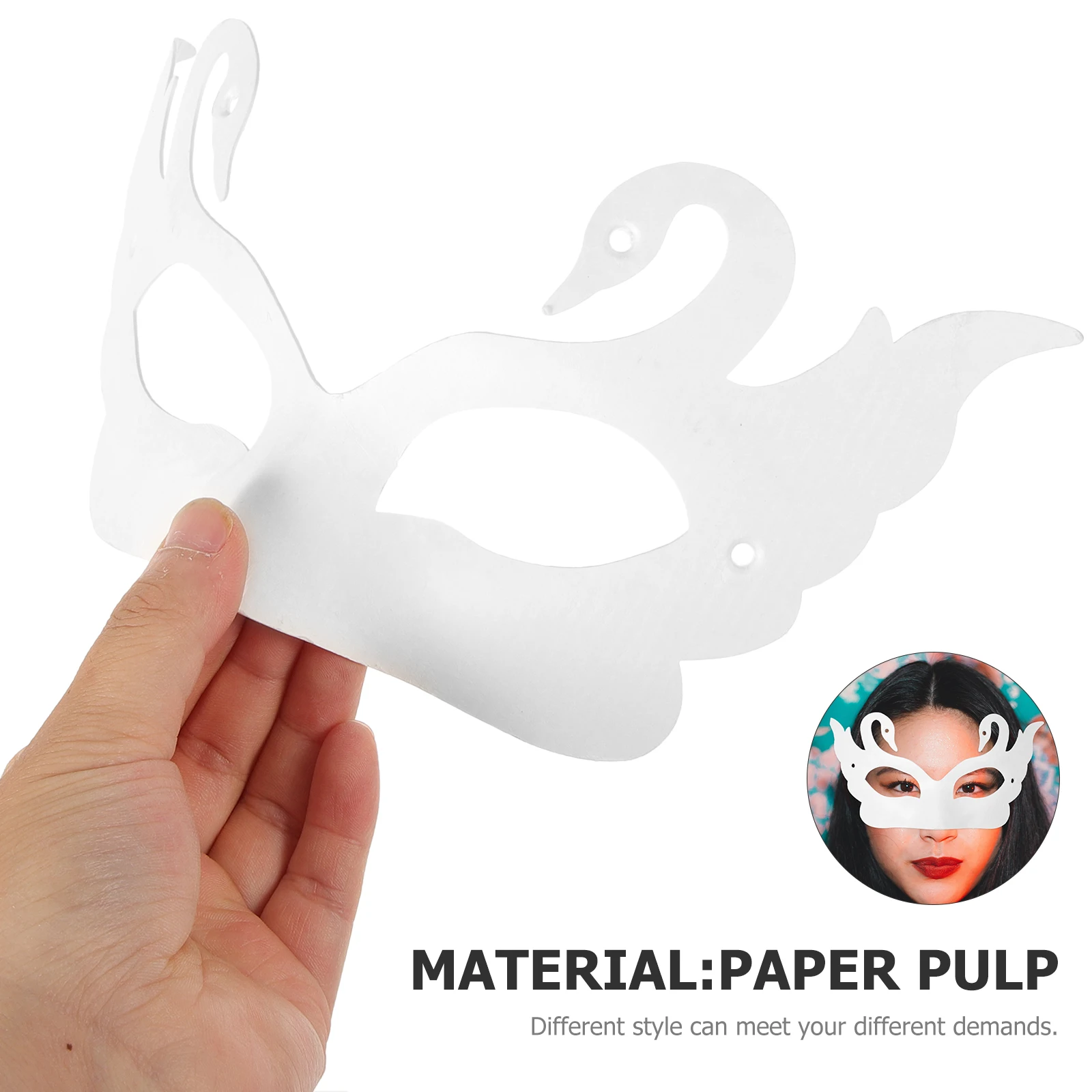 

8Pcs Paintable White Pulp Masks Blank Paper Masks for Halloween Masquerade Party Handmade Face Masks Craft Supplies