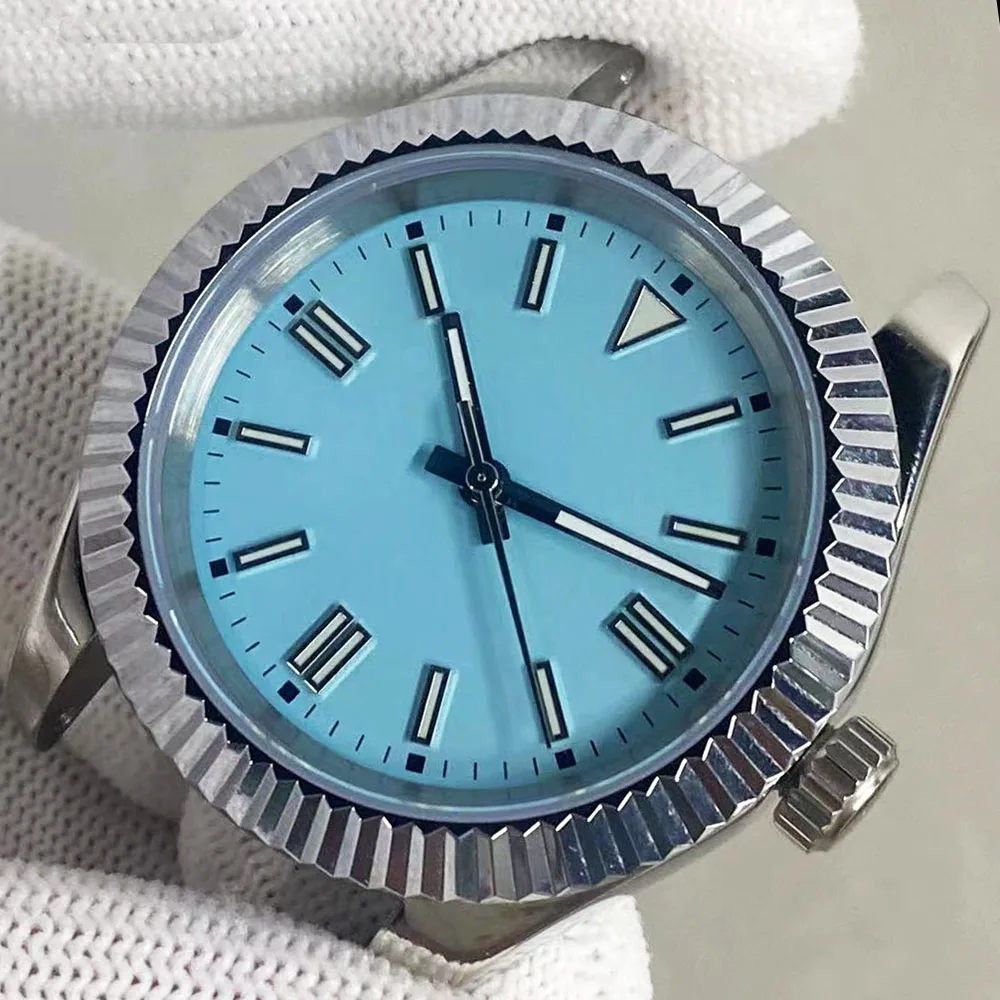 316L Stainless Steel Case Blue Dial Sapphire Glass Solid Case Back Cover High-end Business Watch