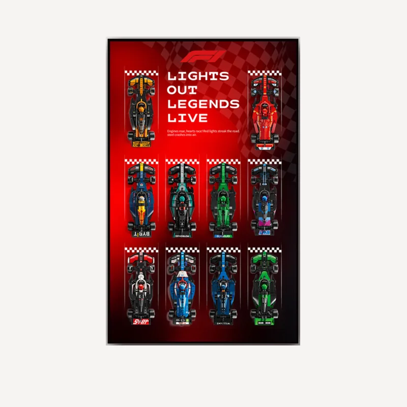 Подходит для lego 77242speed Racing серии F1, акриловая коробка для дисплея, глухая коробка 80x50 см x 3 см, фоторамка с зеркальной поверхностью