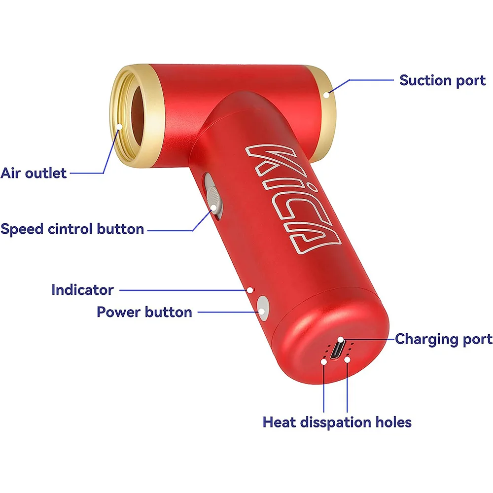 KICA-soplador de aire Jetfan 2, 100000RPM, Turbo portátil, plumero de aire comprimido, limpiador inalámbrico de teclado de ordenador para PC, cámara de coche