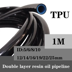 Customizable black/blue core double-layer fuel line resin clamp oil-resistant rubber fuel hose