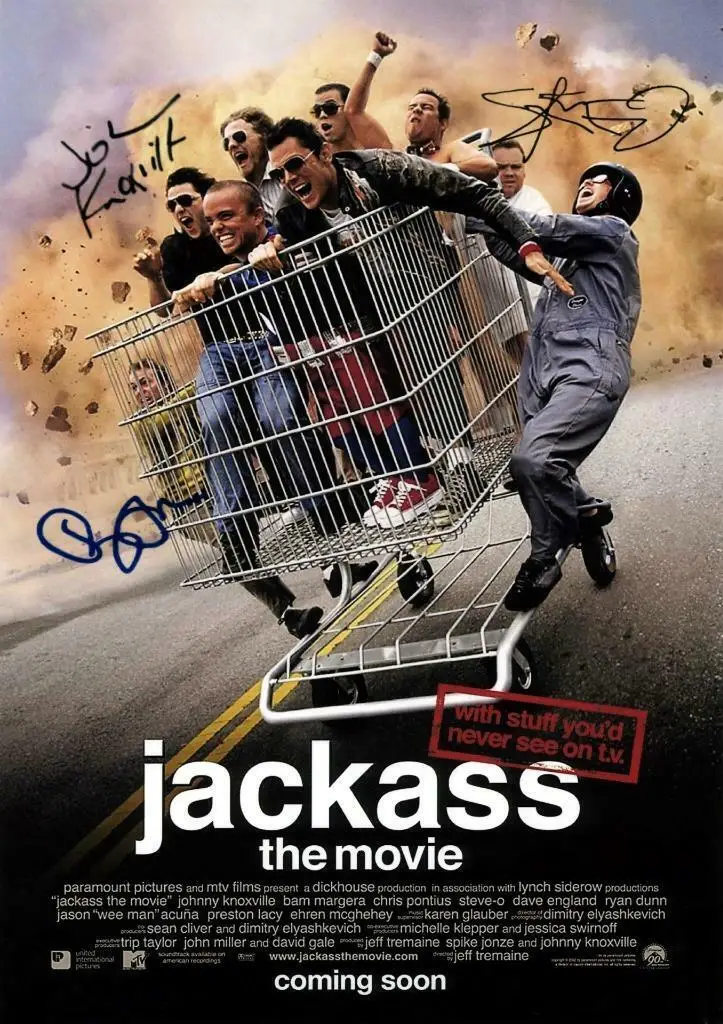 

JACKASS The Movie подписанный Печатный художественный плакат на холсте для украшения гостиной домашняя Настенная картина