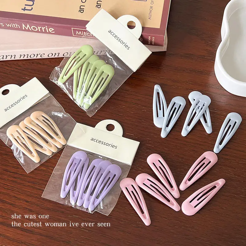 5Pcs Children's Cute Bangs Side Broken Hair BB Clip Fashionable Metal Material Girl Color Duckbill Clip Hair Ornament 2024