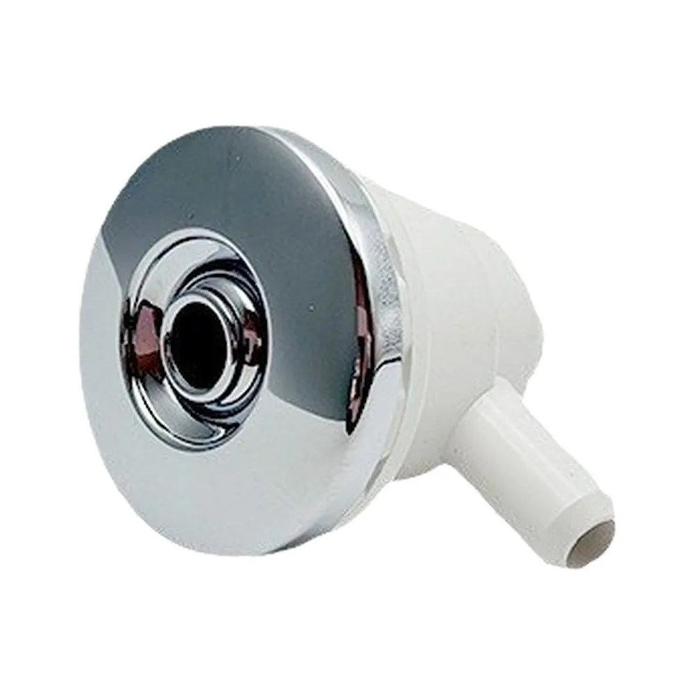 Flat Cover Bubble Nozzle for Massage Surf Bathtubs with Chrome Cap and PVC Construction Supporting Reliable Water Delivery