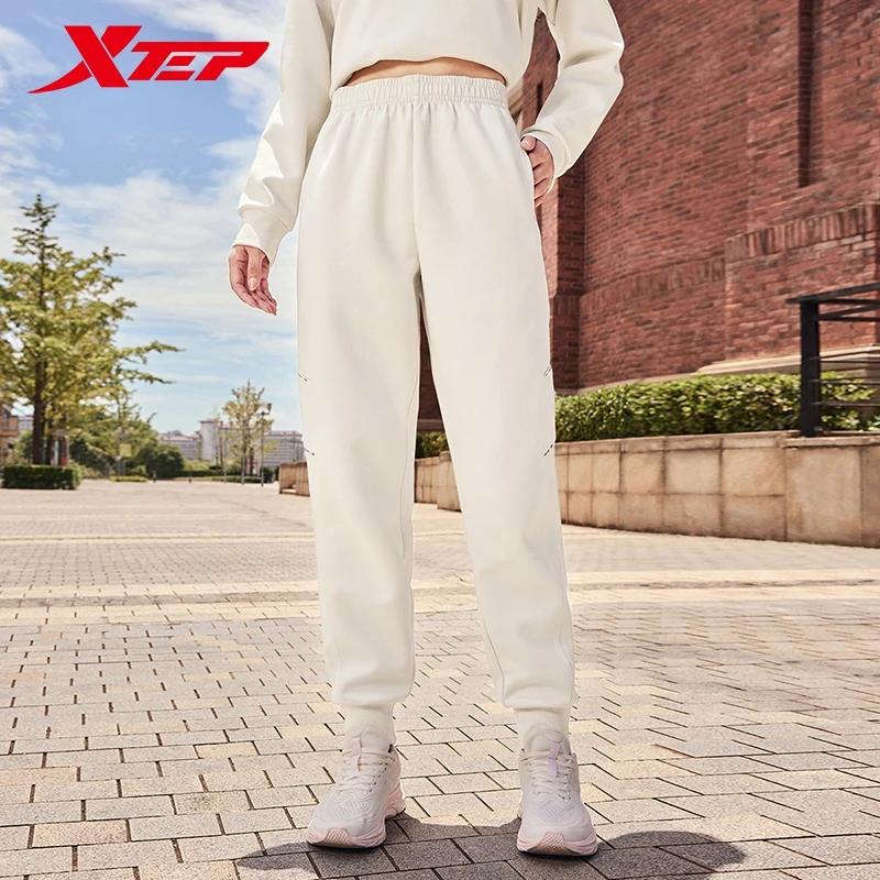 Xtep Knitting Trousers For Women 2024 Autumn Soft Breathable Pants Trendy Retro Comfortable Bottoms 876328630020