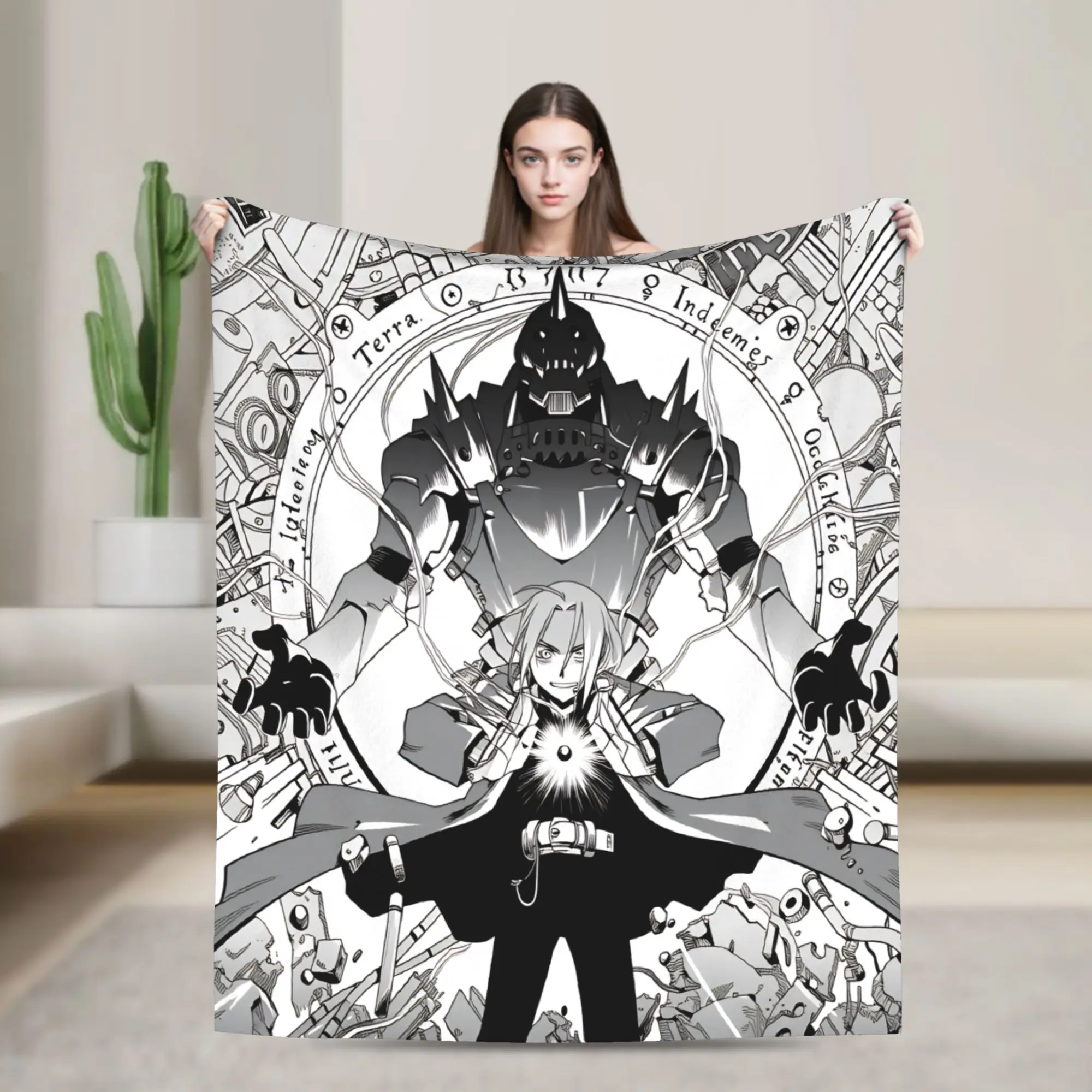 Manta de Manga de Anime Alchemist de Metal, manta suave de calidad, colcha de tendencia urbana para invierno para niñas y niños