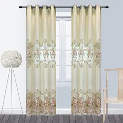 Luxury European Style Velvet Embroidery Curtains for Living Room Bedroom Embroidery Flowers Semi Hollow Blackout Curtain 1 Panel