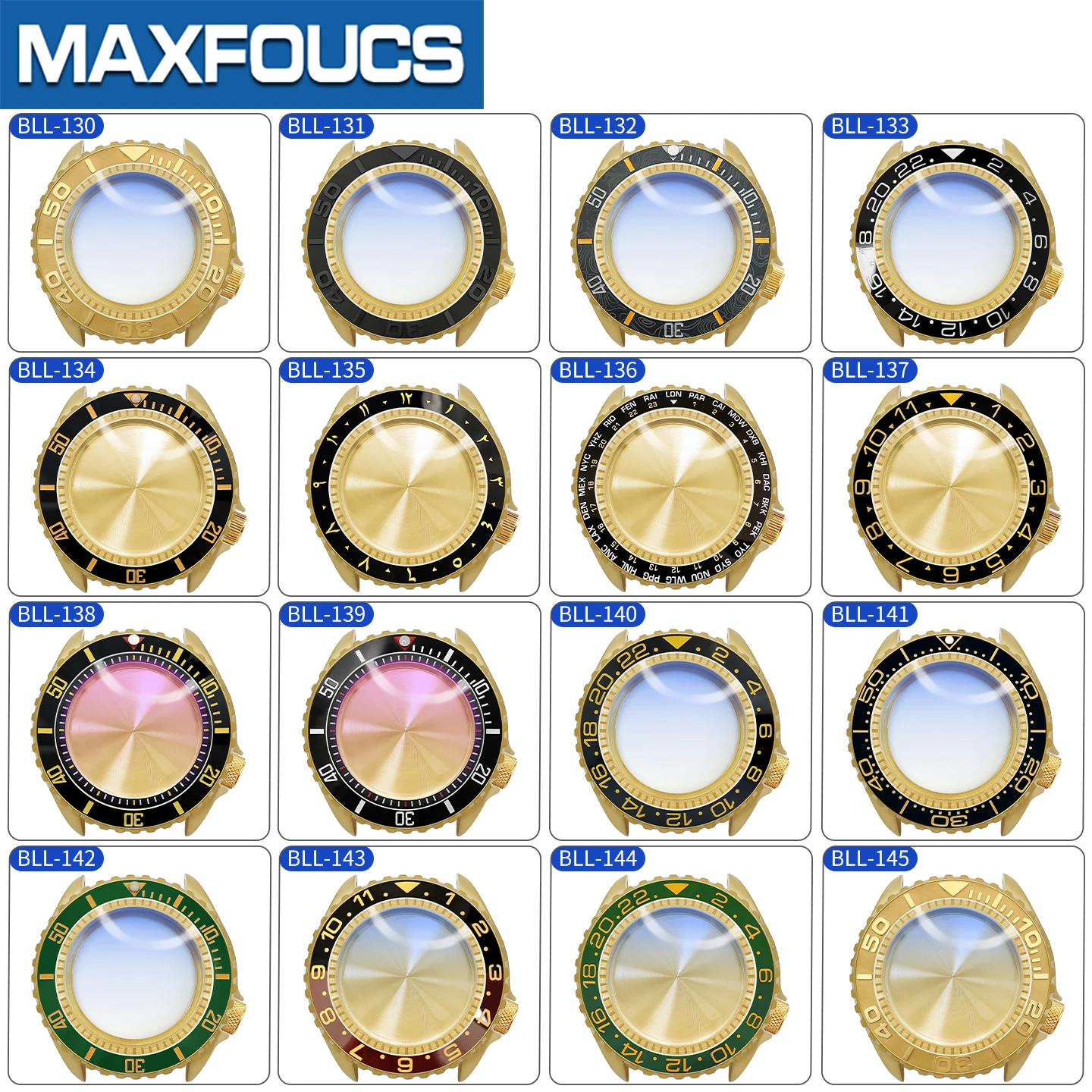 Mattes 3.8 SKX Gold-Uhrengehäuse mit Krone bei 4 Uhr, Edelstahl-Finish, MOD NH36 Lünetteneinsatz, Saphirglas, kundenspezifische Teile – Detail 3
