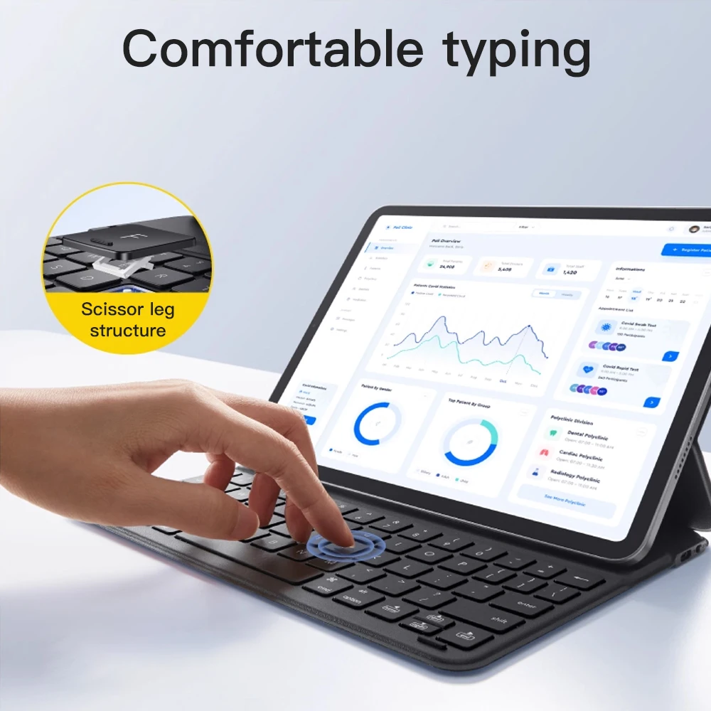 New 2025 Magic iPad Case With Keyboard For iPad 11th Air 4 5 6 Case Pro 11 12.9 11in 13in Bluetooth Wireless Keyboard Case Stand