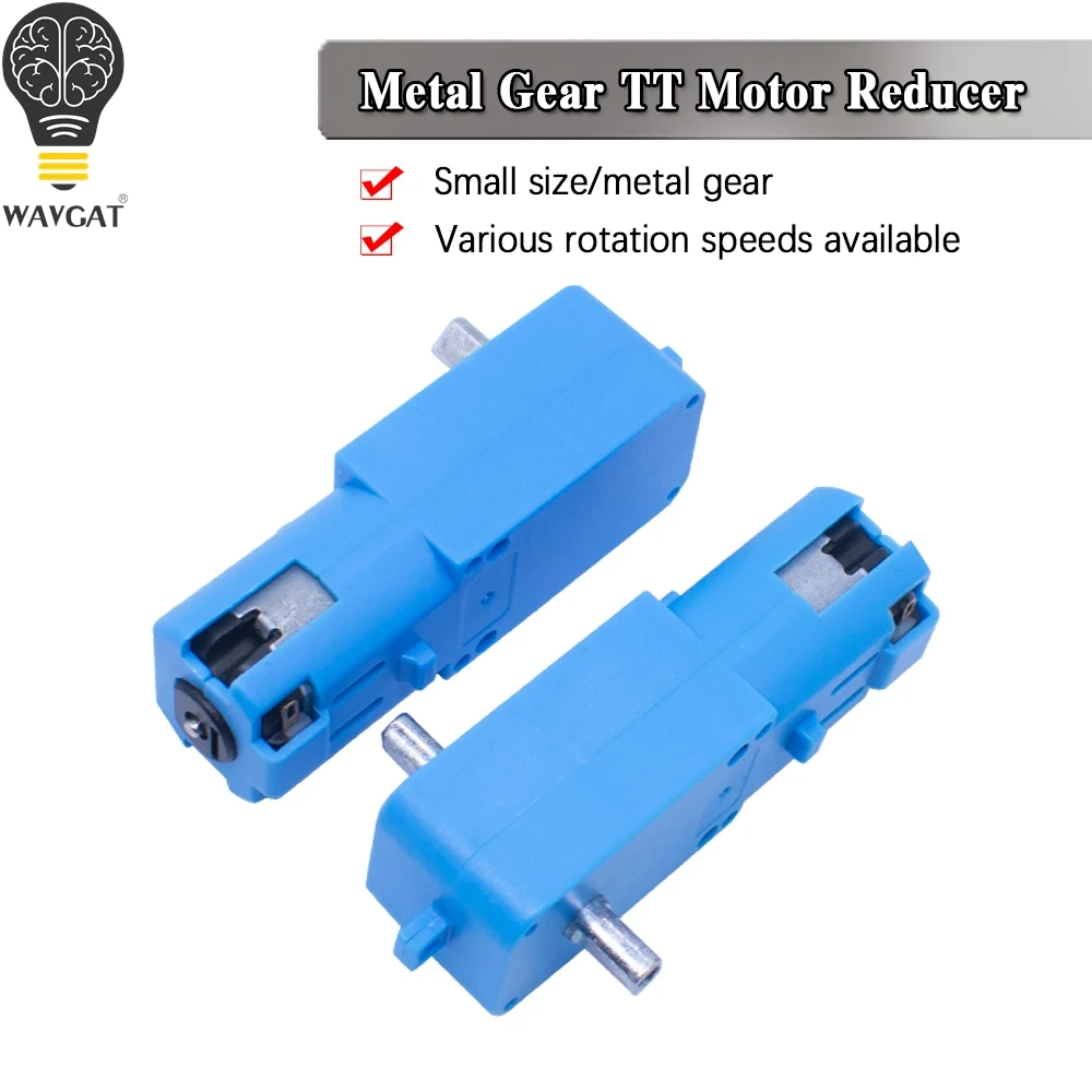 DC 3V-6V 1:90 Metal Gear Motor All Metal/Half Metal Single Axis Gear Motor Robot Intelligent Vehicle Speed Reducer TT Motor Blue