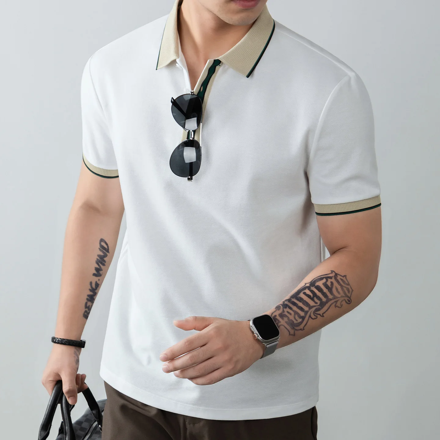 Men's Summer Fashion Business Casual Short Sleeve POLO Shirt Old Money Style Business T-shirt