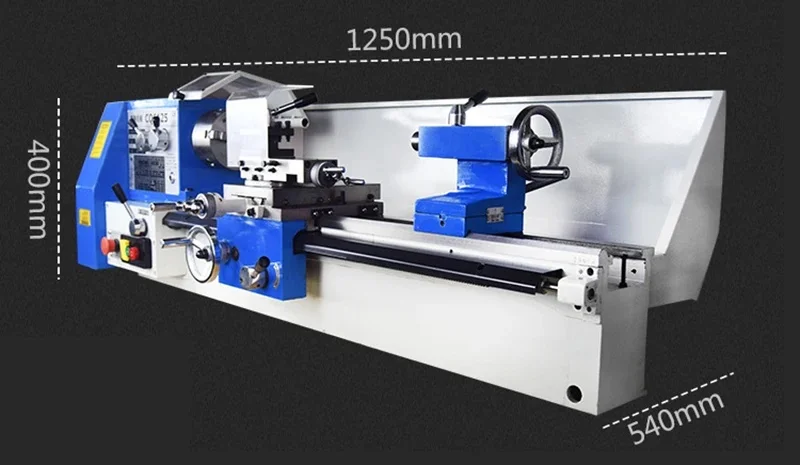 CQ6125 powered Mini Lathe Machine Benchtop Metal Lathe Tool Household DIY Small Stainless Steel Lathe Metal Processing Lathe