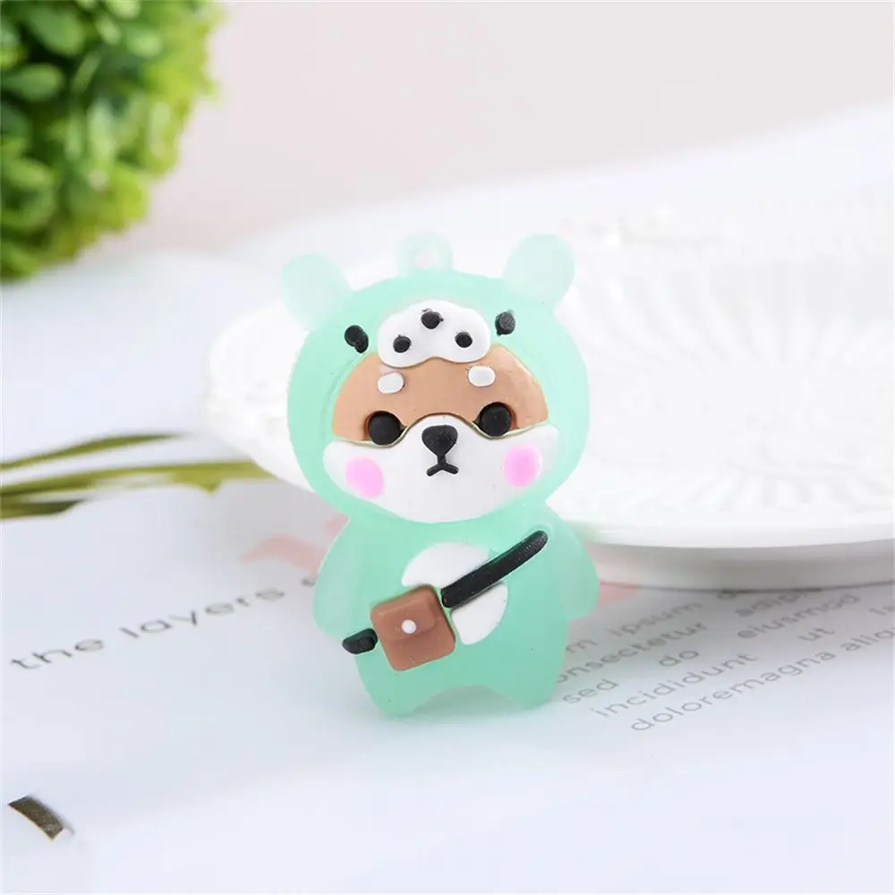 Cartoon Shiba Inu LED Light Flashing Pendant Diy Bag Charm Pendant Cute Animal Doll Key Rings Jewelry Accessories Gift