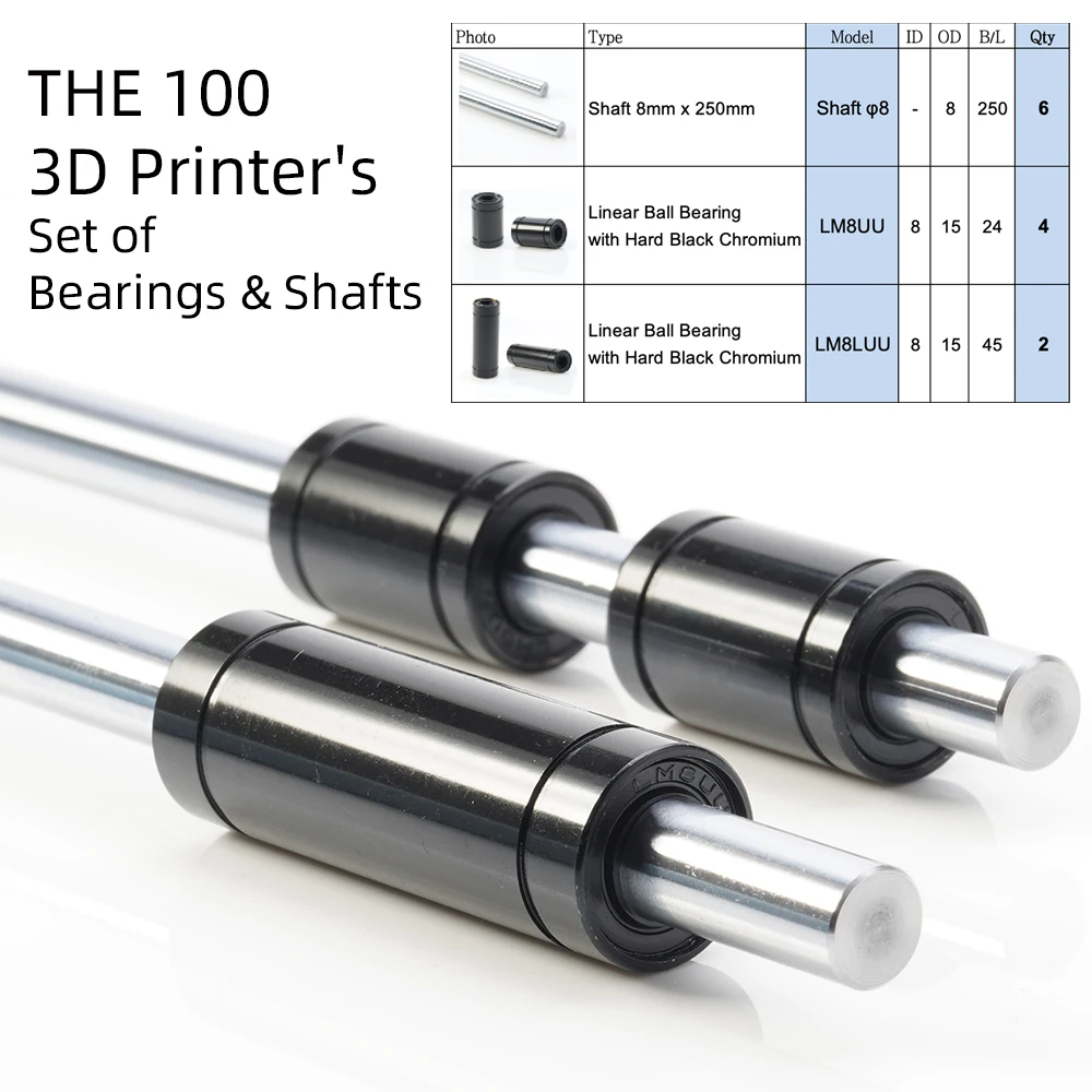 kit 100 linear motion bearing impressora 3d diferentes opcoes para a versao e nova versao o 01