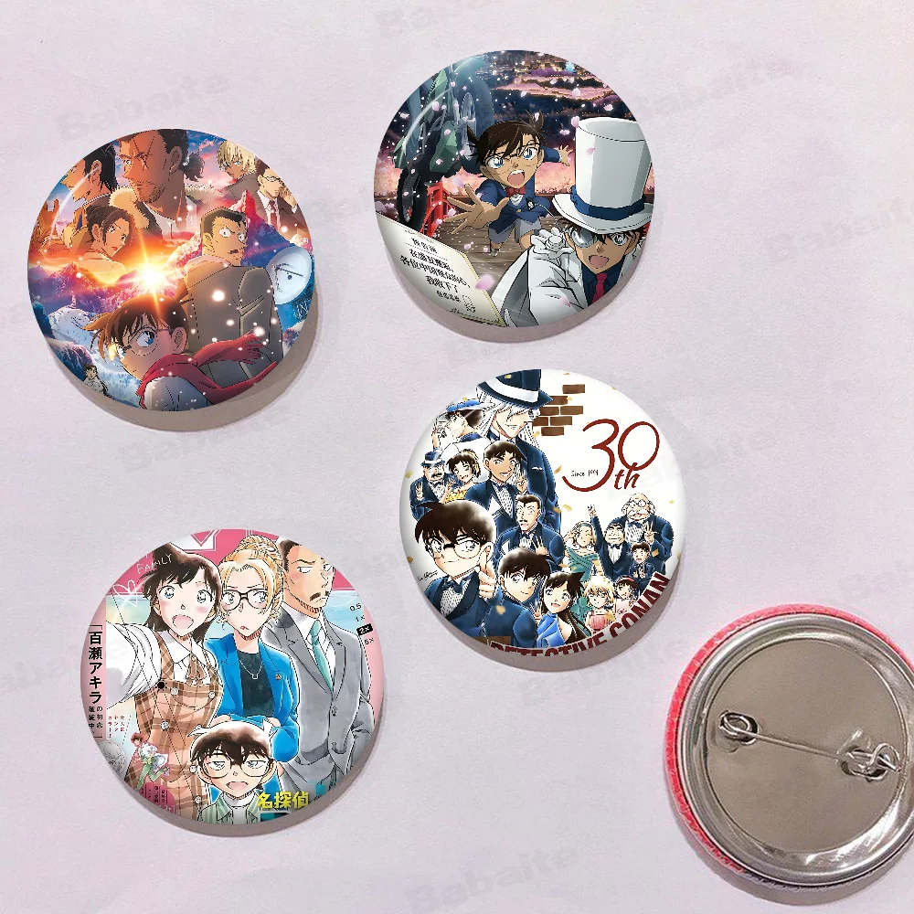 

Detective Conan Anime 58mm Cute Series Pins Funny Badge Interesting Cartoon Animals Brooches Backpack Clothes Gift Accessory