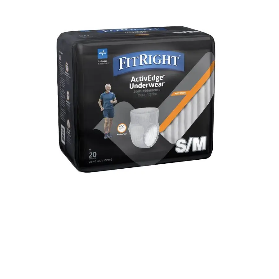 Ultra ActivEdge Protective Incontinence Underwear for Active Men, Heavy Absorbency, Comfortable Fit, Small to Medium 2840 Inches