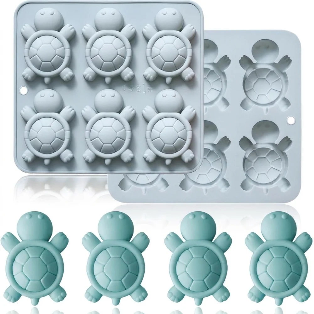 Turtle Shaped Mousse Cake Mold Reusable Flexible Chocolate Dessert Mold Non-Stick 6 Options Baking Mould Homemade Candy