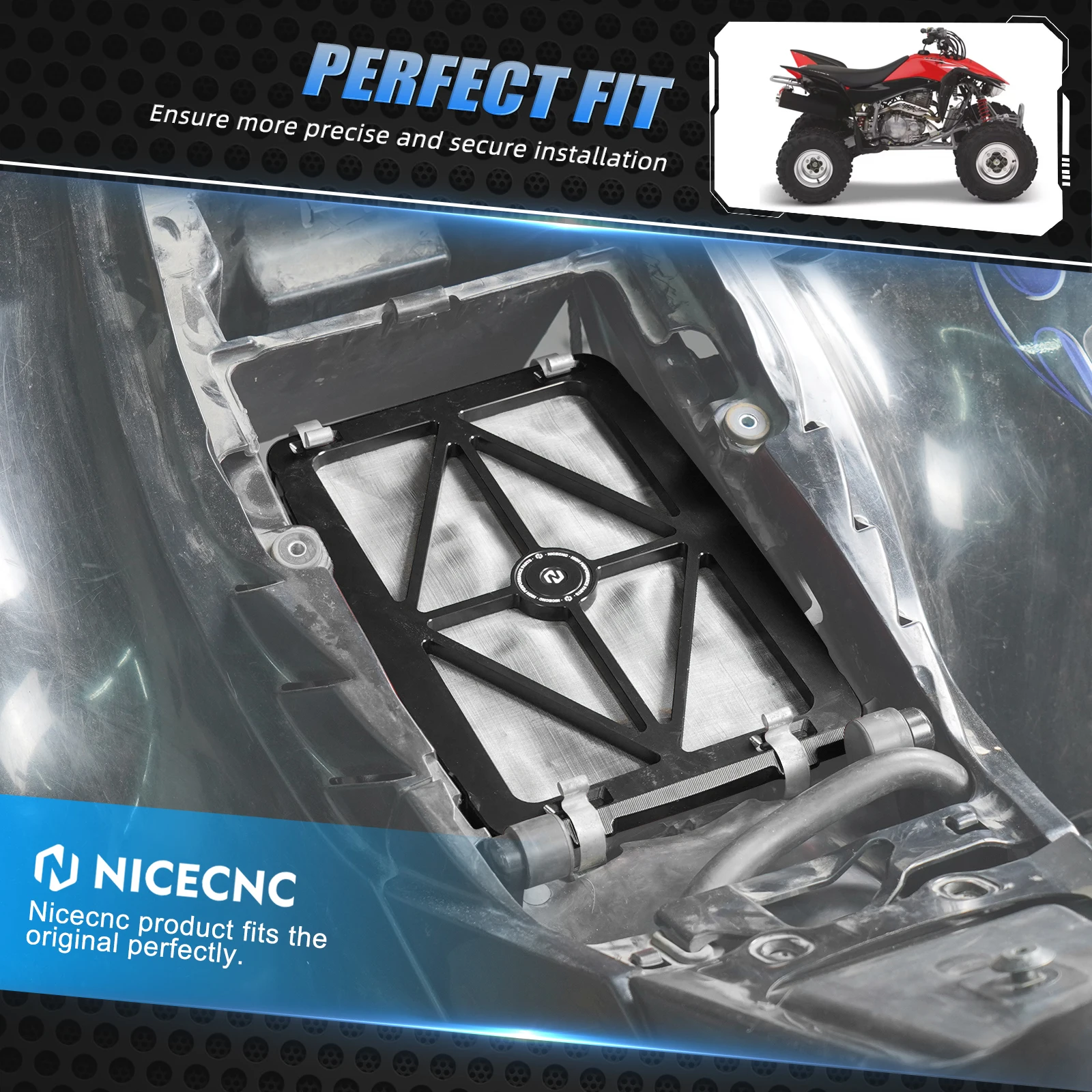 NICECNC Airbox Lid Cover and Filter Intake Kit For Honda TRX450R 2006-2009 TRX450ER 2006-2014 Replaces 17211-HP1-600 Aluminum view 6