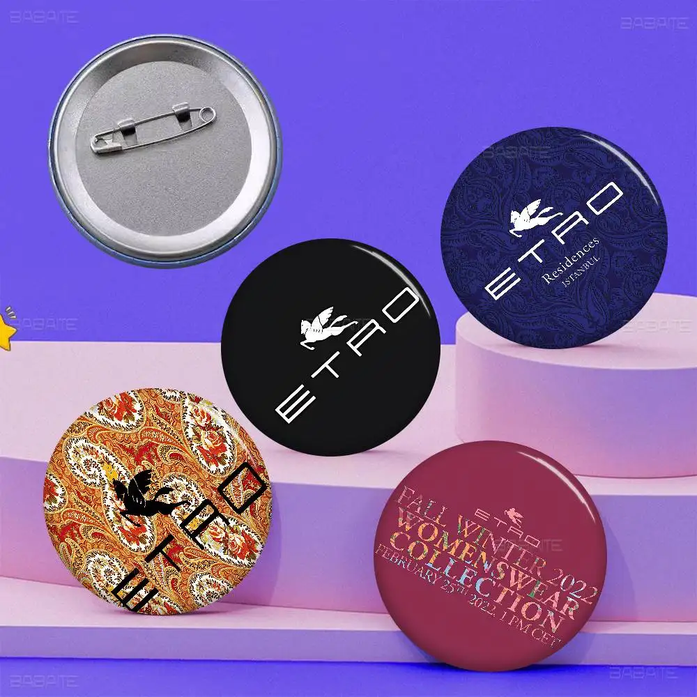 Brand E-Etro Anime Button Pin Handmade Brooch For Clothes Cartoon Badge Backpack Decoration Jewelry Accessories
