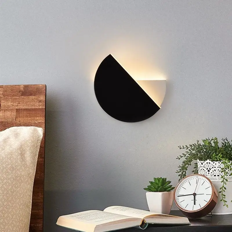 Europe Hotel Black  LED Wall Light warm night light  Round indoor wall Sconces for Bedroom Living Study Corridor  kid lighting