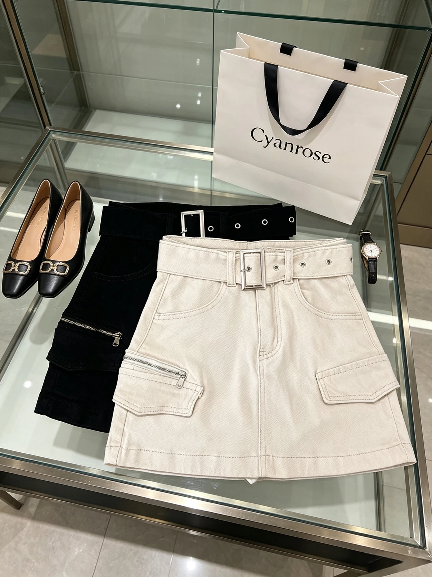 

Women's White Denim Skirt Vintage Fashion Y2K Gyaru Cowboy Skirt Korean Style High Waist Bodycon A-line Jean Skirt Women Summer