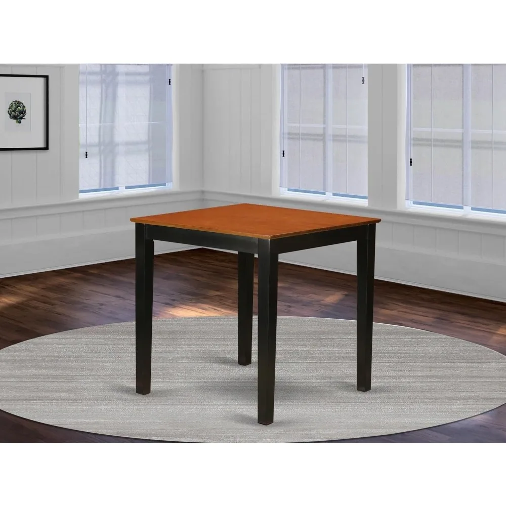 Counter Height Dining Table for Small Spaces, 36x36 Inches, Black and Cherry Finish