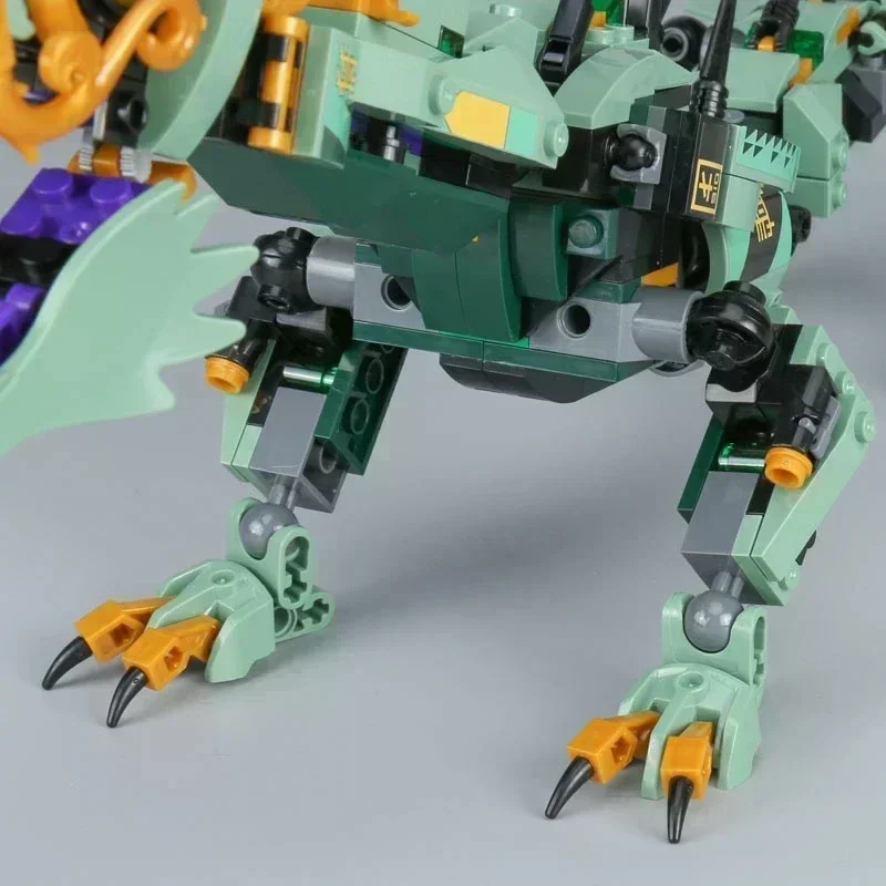 Bloques de construcción MOC Mecha Dragon compatibles con juguetes 70612 para niños, ladrillos de dragón Mech verde, regalo para niños