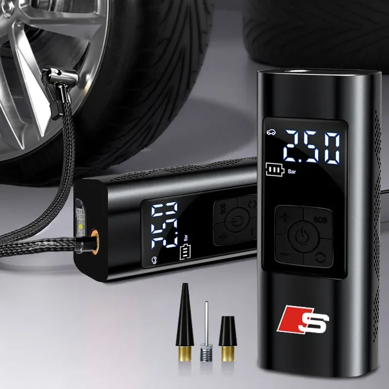 

Portable Car Inflation Pump Charging Air Pump Tire Inflator For Audi Sline S1 S2 TT S3 Q7 S5 S6 S7 S8 Q3 Q5 S4 Q8 R8 Q2 Car Tool