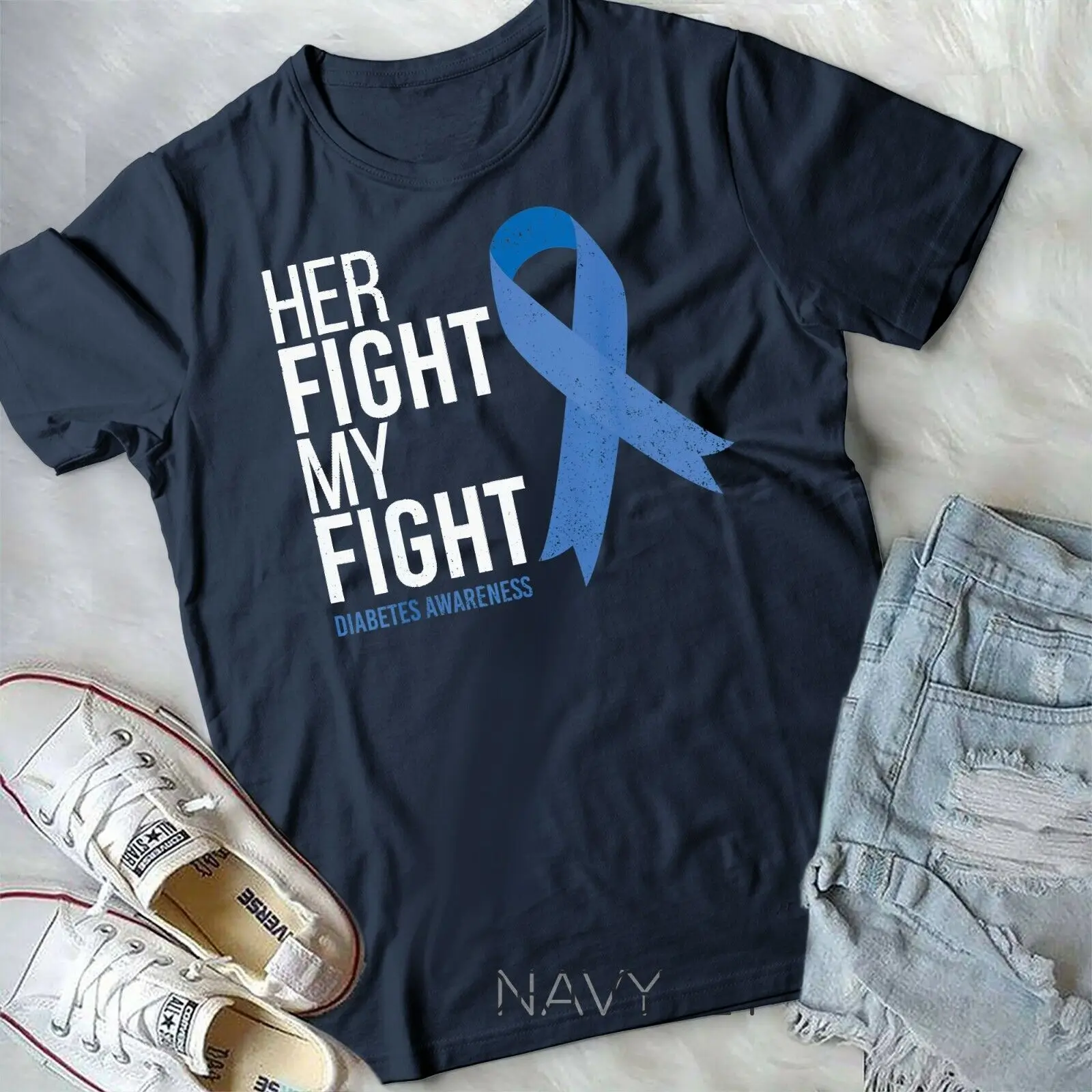 

Her Fight is My Fight Diabetes Awareness T1D Type 1 T-Shirt Unisex T-shirt