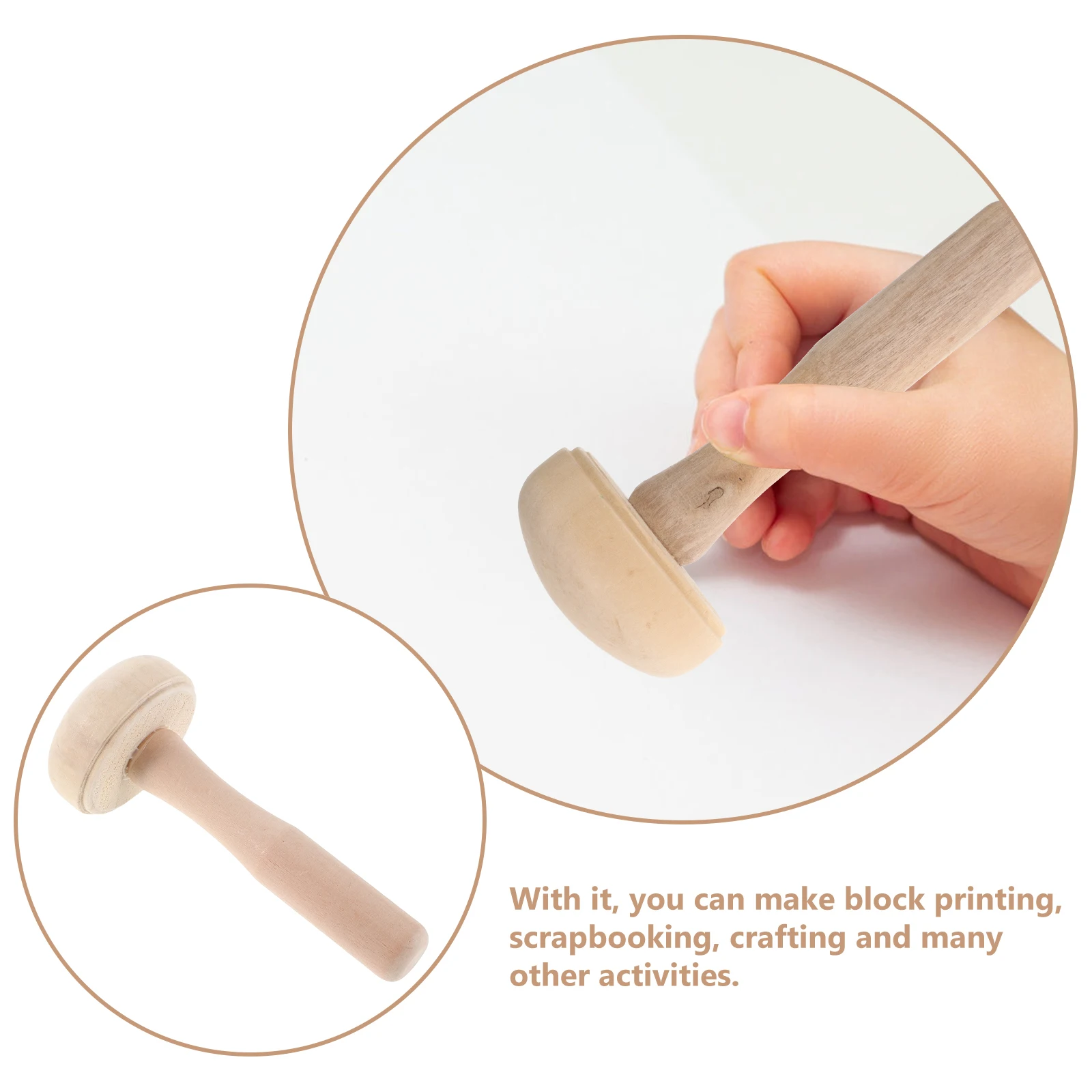 

8 Pcs Wooden Print Carving Set Tiny Mushrooms Unfinished for Crafts Frame Natural Other Supplies